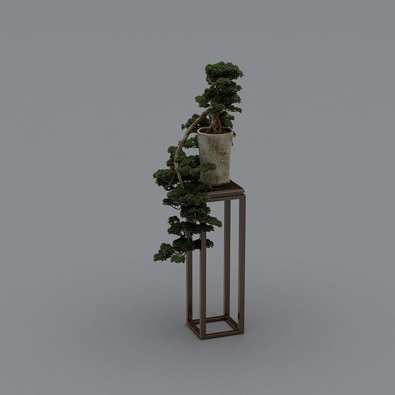 Golden Hanging Plant 3D Model for Natural Decor