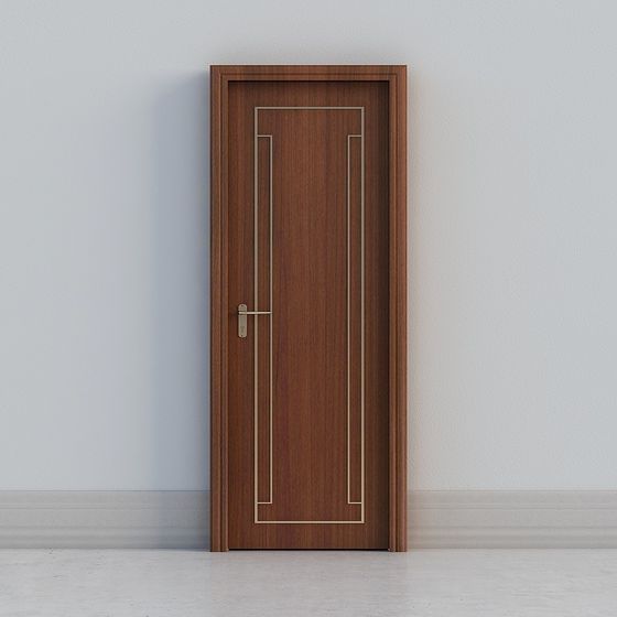 Stylish Wooden Door 3D model for Interior Design