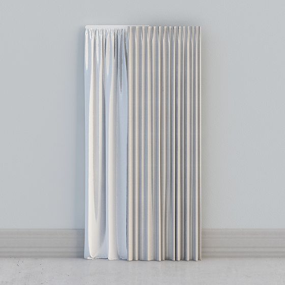 Elegant Low-Poly Curtain 3D model for Contemporary Spaces