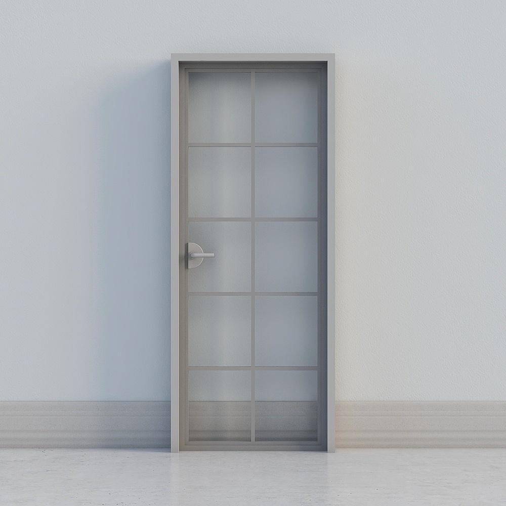 Porte vitrée grise moderne