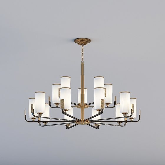 Elegant Low-Poly Chandelier 3D model for Modern Design