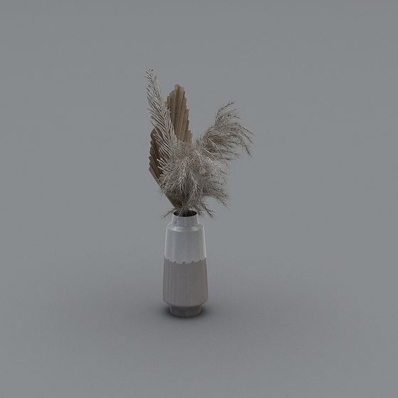 Pampas Grass Vase 3D model