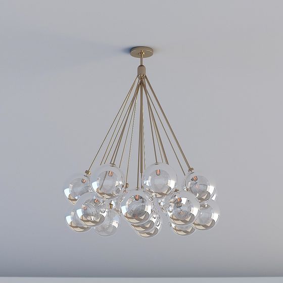 Elegant Low-Polygon Chandelier 3D model