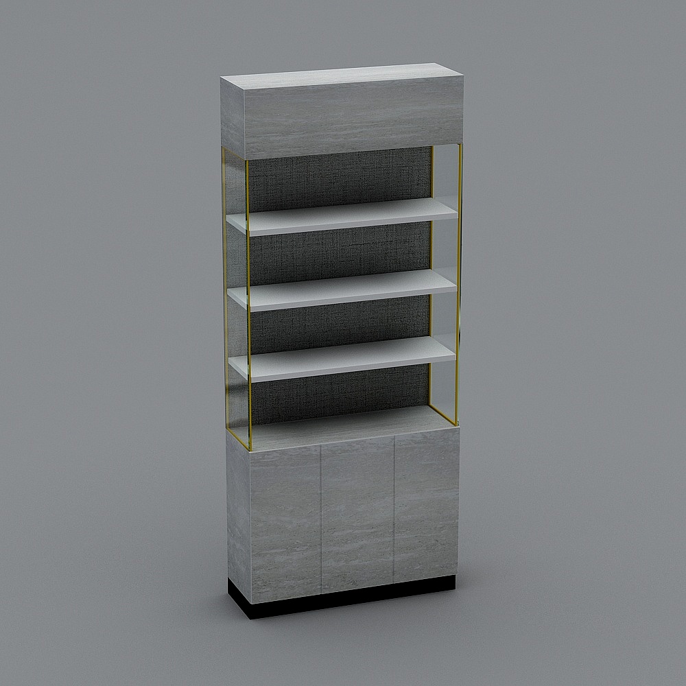 Elegant Low-Poly 3D Bookshelf Model