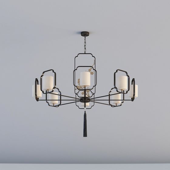 Elegant Low-Poly Pendant Light 3D model