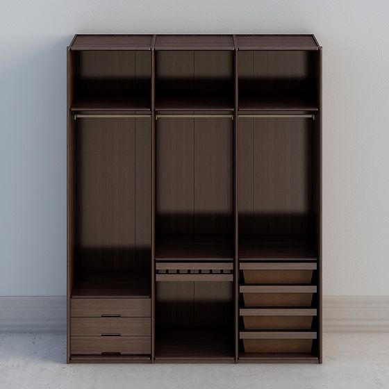Elegant Low-Polygon Wardrobe 3D Model