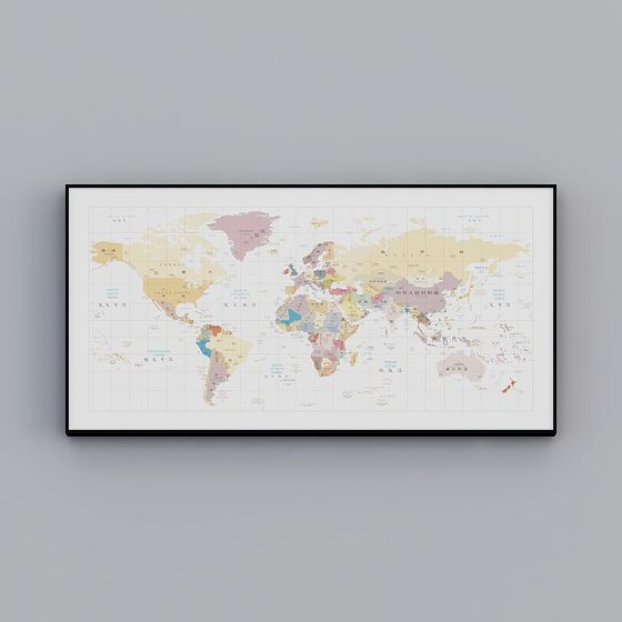 Low-Poly World Map 3D Model