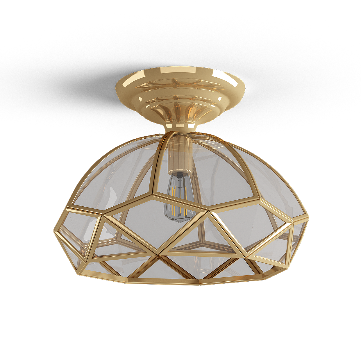 Art Deco Modern Brown Flush Mounts – Geometric Lighting