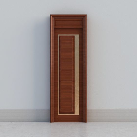 Elegant Low-Polygon Wooden Door 3D Model