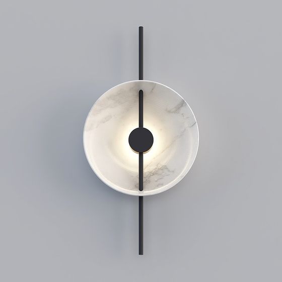 Stylish Marble Wall Sconce 3D model for Interiors