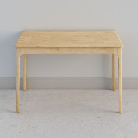 Modern Minimalist Wooden Table 3D Model
