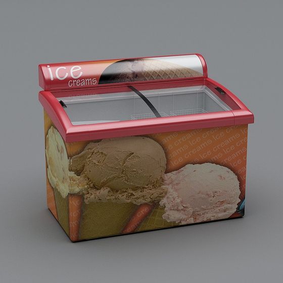 Low Poly Ice Cream Display Cabinet 3D model