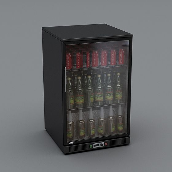 Stylish Mini Bar Fridge 3D Model