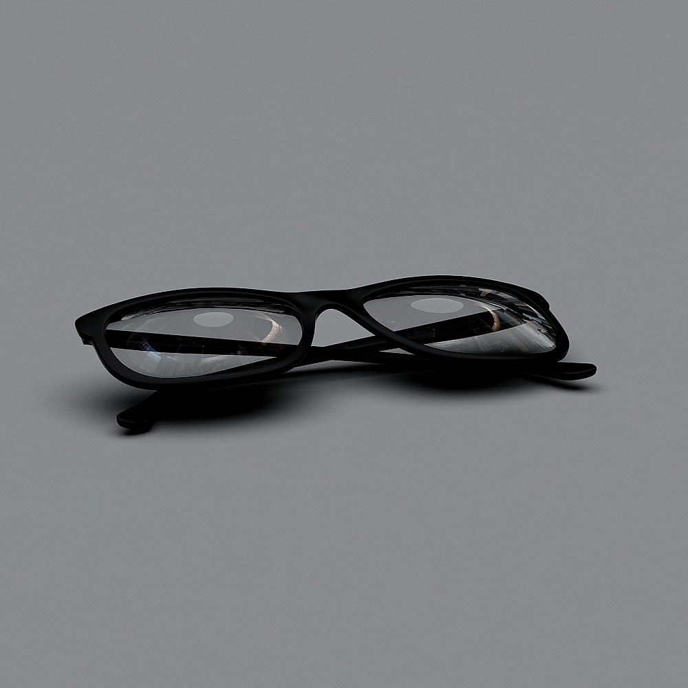 Vintage Black Frame Glasses 3D model