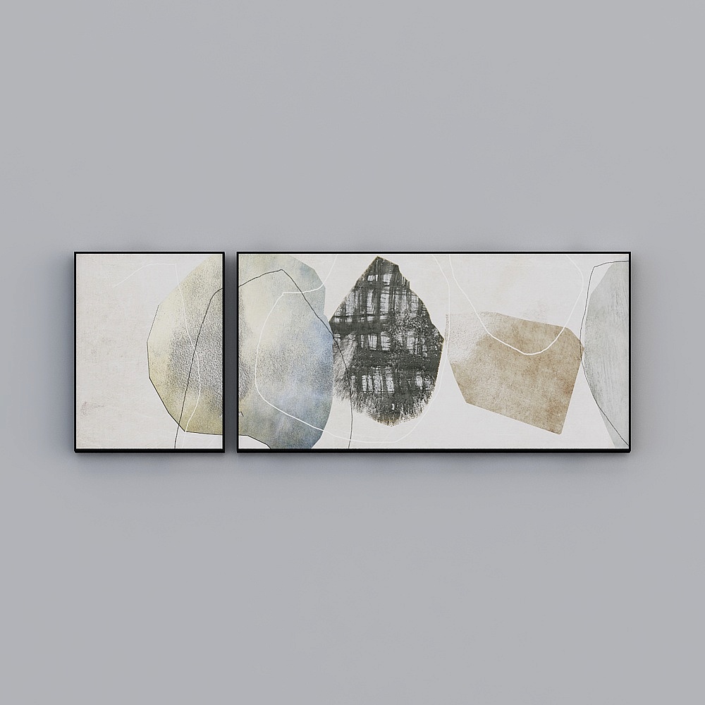 Glorious Fine Paintings - Modern Minimalist -L-11997-1-2-Decorative Paintings