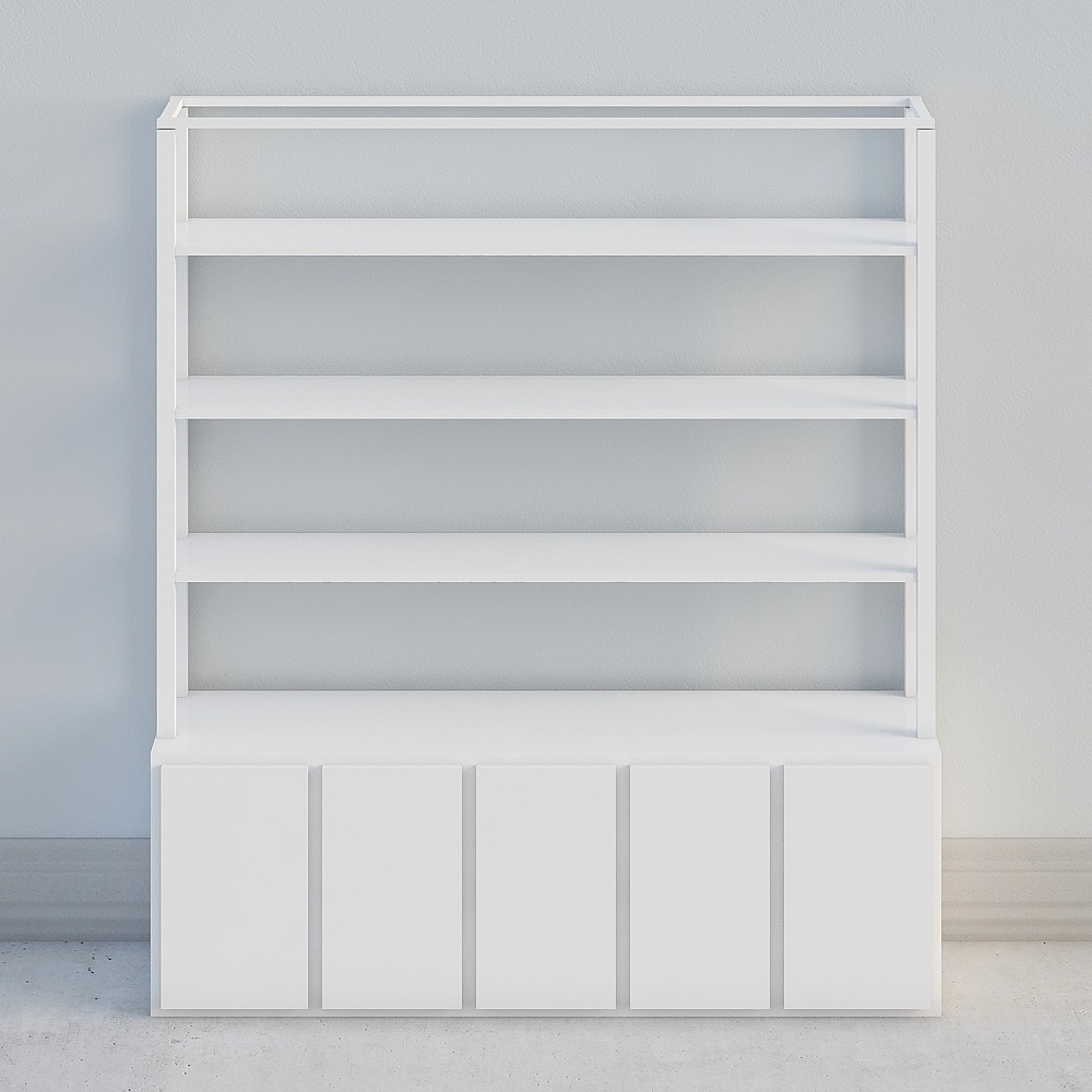 Minimalist 3D Bookshelf Model for Modern Interiors