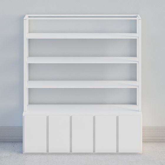 Stylish Minimalist 3D Bookshelf Model for Contemporary Spaces