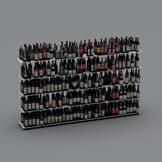 Elegant Low-Poly Wine Rack 3D model