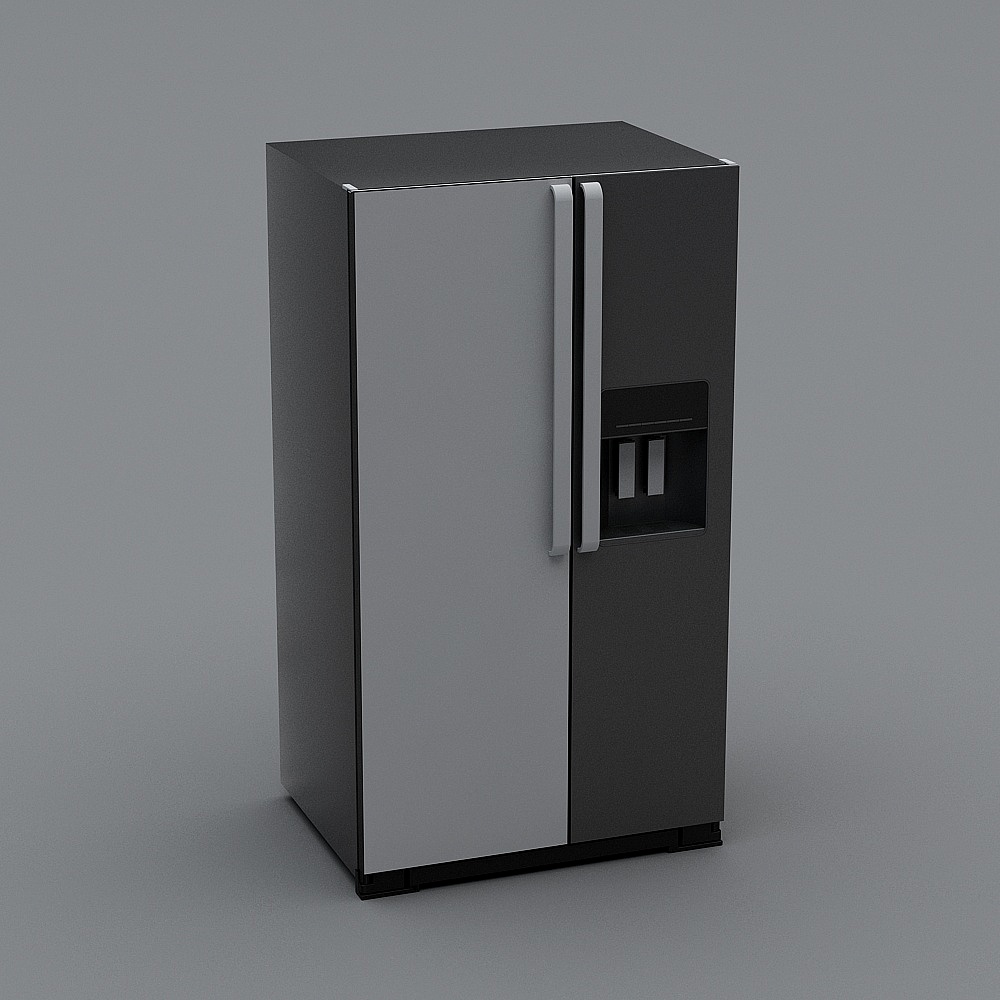 Stylish Minimalist Refrigerator 3D Model