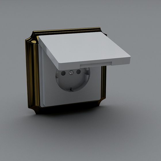 Sophisticated Low-Polygon Outlet Socket 3D Model