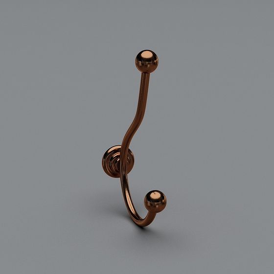 Stylish Gold Double Hook 3D Model for Design Projects