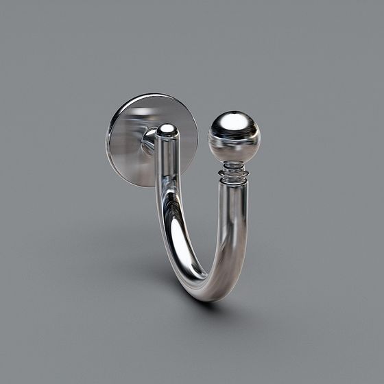 Elegant Metal Hook 3D Model for Modern Design