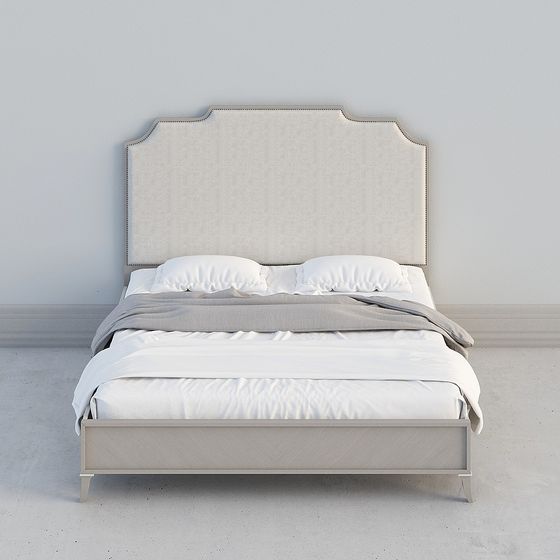 Elegant Low-Polygon 3D Bed Model for Modern Interiors