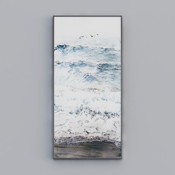 Ocean Breeze Wall Art 3D model for Coastal Decor