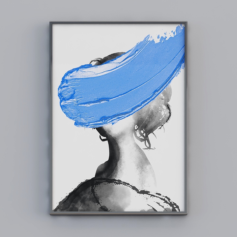 Abstract Female Silhouette 3D model in Low Poly Style