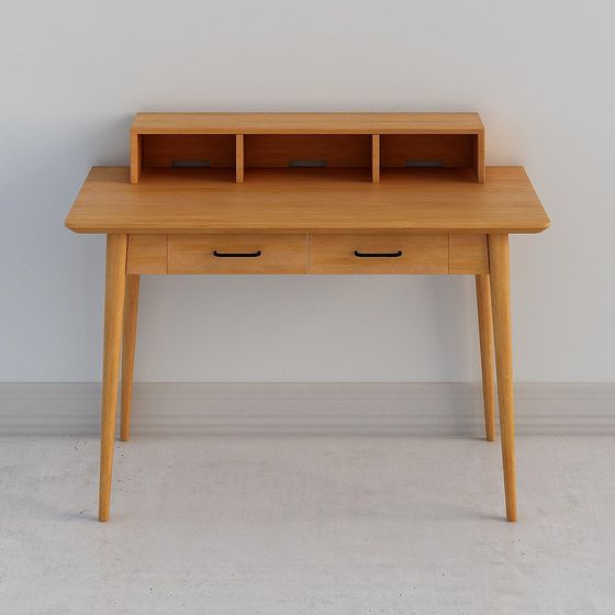 Wooden Office Desk 3D model