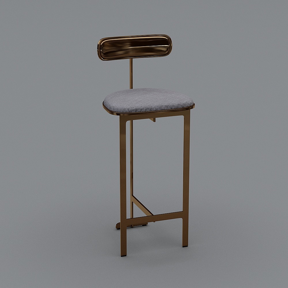 Luxury Bar Stool 3D model with Elegant Design