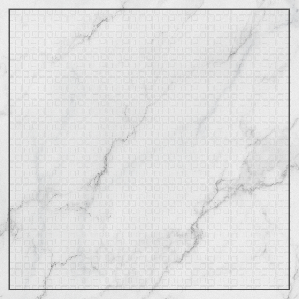 White marble texture with grey veins and subtle square pattern on white background