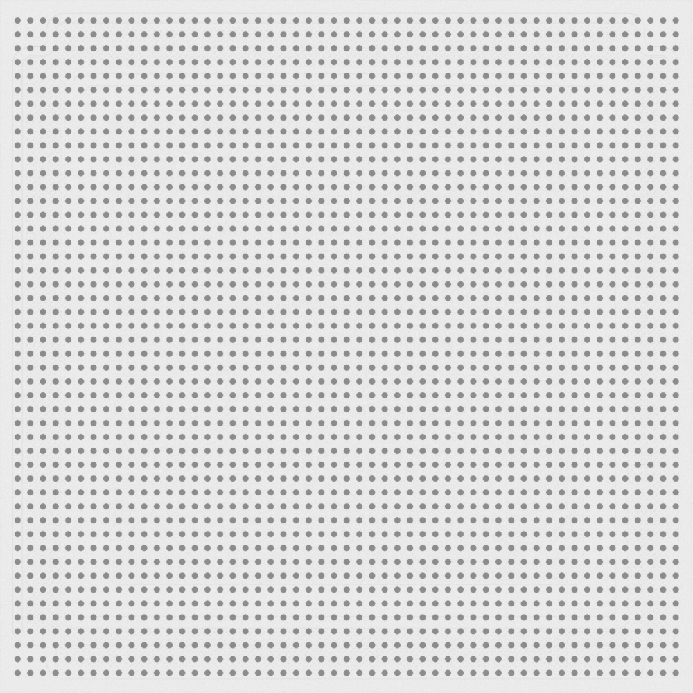 Grey dotted pattern wall panel with small round holes on white background