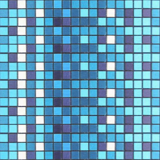 Mosaic Wall Tile 3D Model in Blue