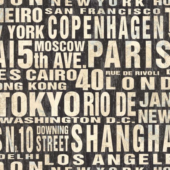 Retro World Map Collage Art 3D model - Global Journey