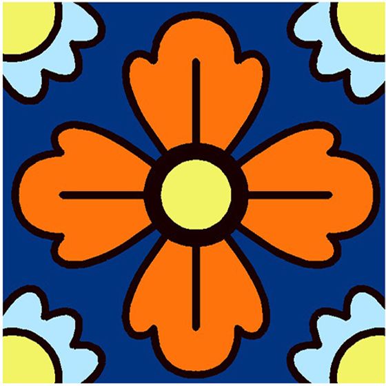 Vibrant Vintage Floral Pattern 3D Model for Creative Spaces
