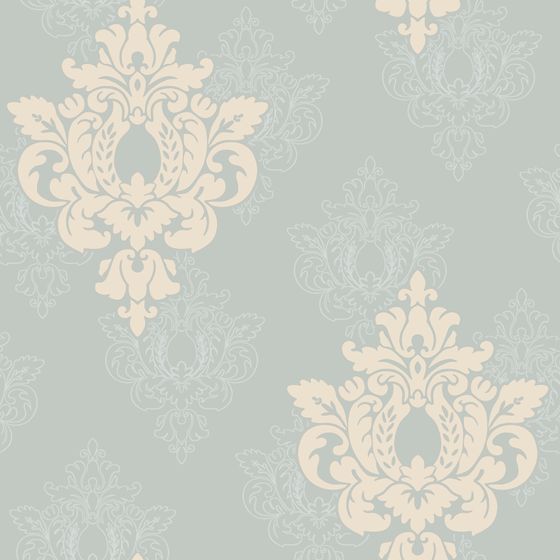 Stylish Damask Wallpaper Pattern 3D model for Interiors