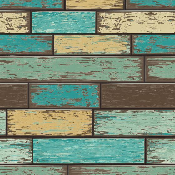 Vintage Charm with Colorful Plank Wall 3D model