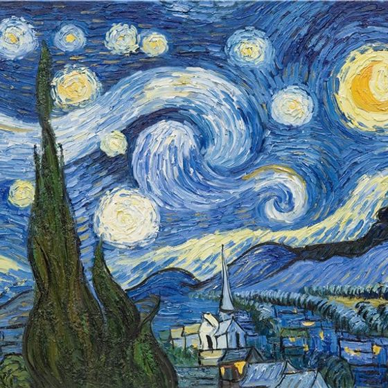 Starry Night 3D Model Inspired by Van Gogh