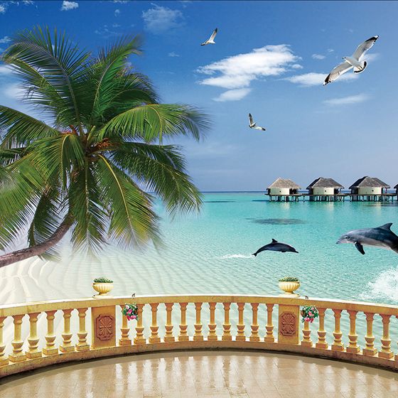 Tropical Beachfront Balcony 3D model