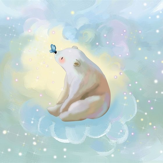 Enchanting Polar Bear 3D Model in a Magical Setting