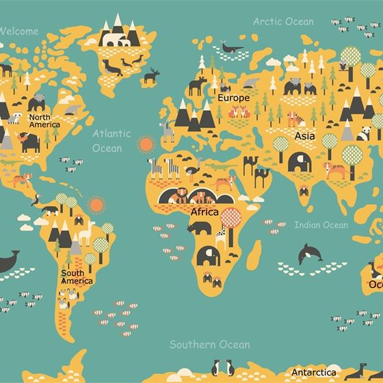 Global Adventure Map 3D model for Creative Projects
