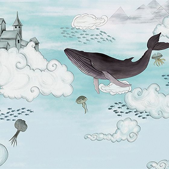 Surreal Low-Poly Blue Whale 3D model for Creative Projects