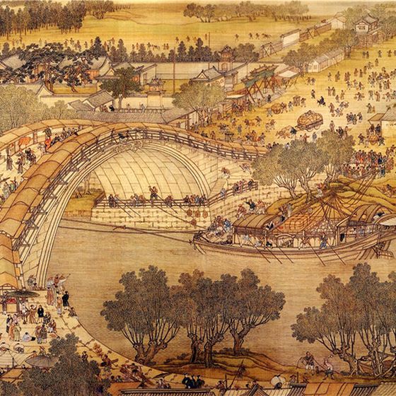 Qingming Shanghe Tu 3D Model - Ancient Chinese Bridge