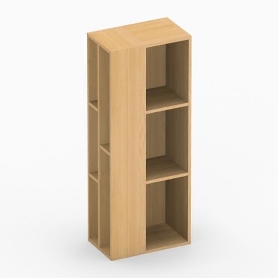 Stylish Low-Poly Bookshelf 3D model