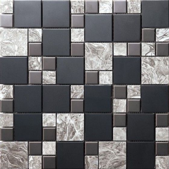 Gray Mosaic Soft Decoration Material 3D Model for Interiors