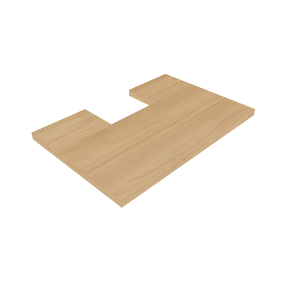 Minimalist L-Shaped Wooden Table 3D model